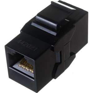 Проходной адаптер Hyperline CA2-KJ-C6-BK (coupler), RJ-45(8P8C) формата Keystone Jack 444915