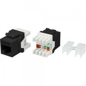 Вставка Hyperline KJ8-8P8C-C5e-180-BK Keystone Jack RJ-45(8P8C), категория 5e, тип 180 градусов, черная 432632