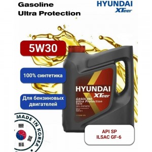 Моторное масло синтетическое Gasoline Ultra Protection 5W30, 6 л HYUNDAI XTeer 1061011