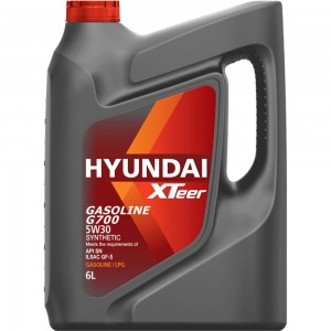 Моторное масло синтетическое Gasoline G700 5W30 SN, 6 л HYUNDAI XTeer 1061135