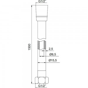 Шланг для душа, PVC усиленный, 1.5м IDDIS A50711 1.5