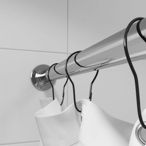 Набор колец для шторы в ванную комнату IDDIS цвет черный RINMBL0i15