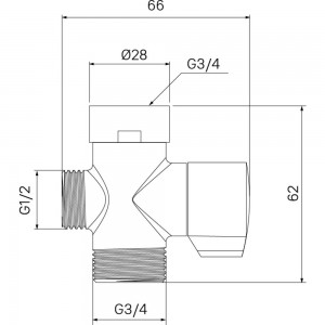 Блок дивертора для смесителя IDDIS поворотный, хром 950OPHC0SM