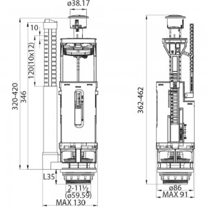 Выпускной двухуровневый клапан IDDIS F012400-0009