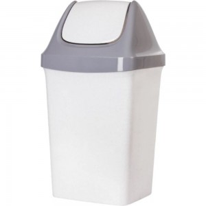 Ведро-контейнер с крышкой для мусора IDEA 50л, Свинг 74х40х35 см, серое М2464 600160