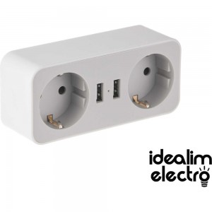 Двойник idealim Adapter-2r-2usb-white