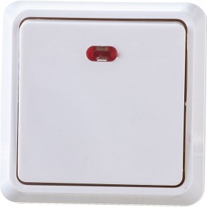 1-клавишный выключатель IEK ОКТАВА белый, с индикатором EVO11-K01-10-DC