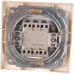 Одноклавишный выключатель IEK КВАРТА в сборе, скрытый, кремовый EVK10-K33-10-DM