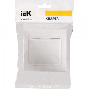 1клавишный выключатель IEK КВАРТА в сборе, белый EVK10-K01-10-DM