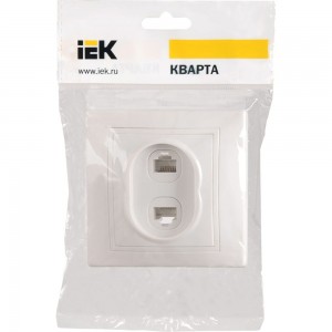 2местная компьютерная и телефонная розетка IEK КВАРТА белый EIK10-K01-DM