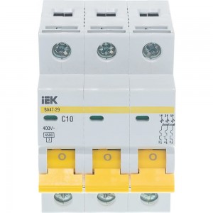 Автоматический выключатель IEK ВА47-29 3п, 10А, 