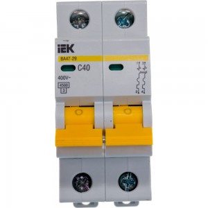 Автоматический 2-полюсный выключатель, 40А, С ВА47-29 4.5кА IEK MVA20-2-040-C