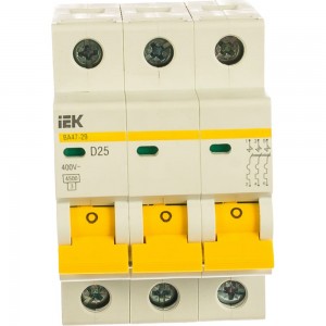 Автоматический 3-полюсный выключатель, 25А, D ВА47-29 4.5кА IEK MVA20-3-025-D