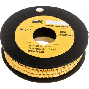 Маркировочное кольцо IEK МК 0-1.5мм, 0, 1000шт/ролл UMK00-0