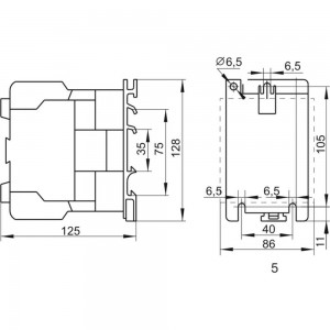 Контактор IEK КМИ-49512 95А 220В ИЭК KKM41-095-230-11