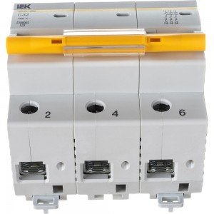 Автоматический модульный выключатель IEK 3п C 32А ВА 47-100 10кА ИЭК MVA40-3-032-C