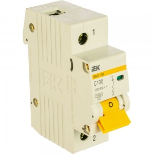 Автоматический модульный выключатель IEK 1п C 100А ВА 47-100 10кА ИЭК MVA40-1-100-C