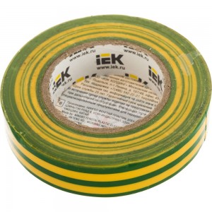 Изолента ПВХ 15мм, 20м, желто-зеленая IEK ИЭК UIZ-13-10-K52