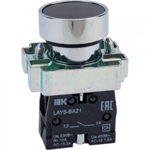 Кнопка управления IEK LAY5-BA21 без подсветки черная 1з ИЭК BBT60-BA-K02