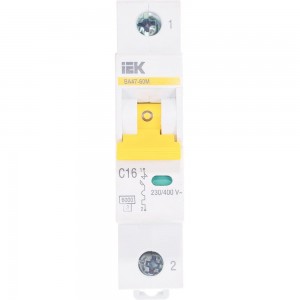 Автоматический выключатель IEK ВА47-60 однополюсный 16А С 6кА 6958691