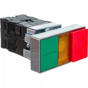 Кнопка управления IEK LAY5-BW8465, I-O, сдвоенная с подсветкой BBD40-BW-K51