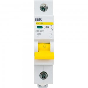 Автоматический выключатель IEK ВА47-29 1Р, 16А, 4.5кА характеристика D MVA20-1-016-D