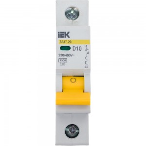 Автоматический выключатель IEK ВА47-29 1Р, 10А, 4,5кА, характеристика D MVA20-1-010-D