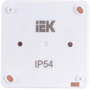Одноклавишный кнопочный выключатель IEK ВСп20-1-0-ГПБ, проходной, открытой установки, IP54, цвет клавиш белый, ГЕРМЕС PLUS EVMP12-K01-10-54-EC