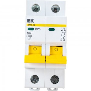 Автоматический выключатель IEK ВА47-29, 2Р, 25А, 4,5кА, х-ка В MVA20-2-025-B