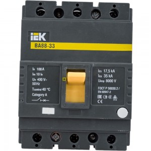 Автоматический выключатель IEK ВА88-33, 3Р, 100А, 35кА SVA20-3-0100