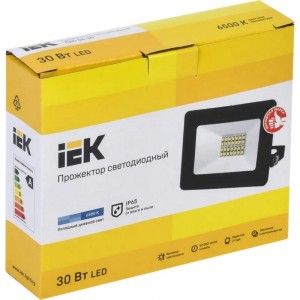 Светодиодный прожектор IEK СДО 06-30 черный IP65 6500K LPDO601-30-65-K02