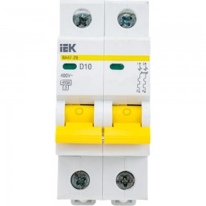 Автоматический выключатель IEK ВА47-29 2Р 10А 4,5кА х-ка D MVA20-2-010-D