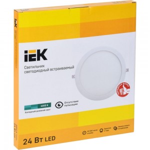 Светильник IEK ДВО 1609, белый, круг, LED, 24вт, 4000 К, IP20 LDVO0-1609-1-24-4000-K01