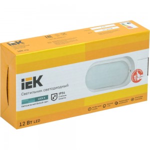 Светодиодный светильник IEK ДПО 4012, 12W, IP54, 4000K, овал, белый LDPO0-4012-12-4000-K01