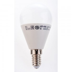 Лампа IEK LED, G45, шар, 9вт, 230В, 3000К, E14 LLE-G45-9-230-30-E14