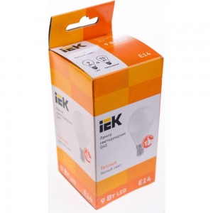 Лампа IEK LED, G45, шар, 9вт, 230В, 3000К, E14 LLE-G45-9-230-30-E14