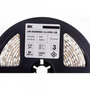 Лента IEK LED 3м LSR-5050WW60-14, 4-IP65-12В LSR2-1-060-65-3-03