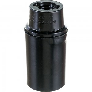 Подвесной карболитовый патрон IEK, Пкб14-04-К01 Е14, черный, индивидуальный пакет EPK20-04-02-K01