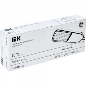 Светильник IEK ДКУ 1004-100Ш, LED, 3000К, IP65, серый LDKU1-1004-100-3000-K03