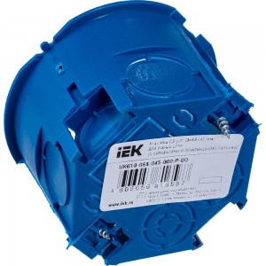 Установочная коробка IEK С3 D=68х45мм для полых стен, с саморезами и пластиковыми лапками UKG10-068-045-000-P-UO