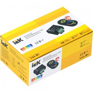 Контроллер с ПДУ IEK радио, RGB, 3 канала, 12В, 4А, 144Вт, черный LSC1-RGB-144-RF-20-12-B