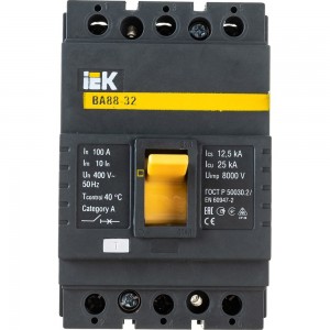 Автоматический выключатель IEK ВА88-32 3Р 100А 25кА SVA10-3-0100