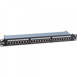 Патч-панель IEK ITK 1U кат.6 STP, 24 порта Dual, с кабельным органайзером PP24-1UC6S-D05