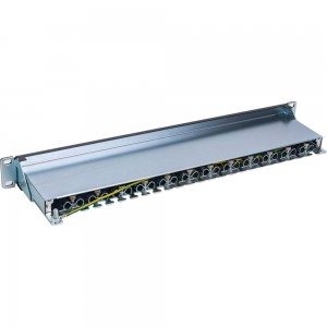 Патч-панель IEK ITK 1U кат.6 STP, 24 порта Dual, с кабельным органайзером PP24-1UC6S-D05