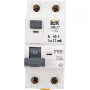 Выключатель дифференциального тока IEK ARMAT R10N 2P 40А 30мА тип A AR-R10N-2-040A030