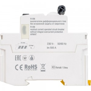 Выключатель дифференциального тока IEK ARMAT R10N 2P 40А 30мА тип A AR-R10N-2-040A030