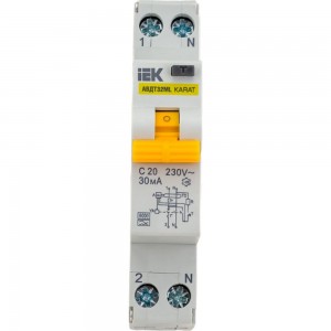 Автоматический выключатель дифференциального тока IEK АВДТ32ML тип A С20 30мА KARAT MVD12-1-020-C-030-A