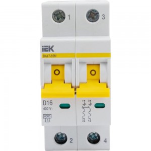 Автоматический выключатель IEK ВА47-60M 2Р 16А 6кА D MVA31-2-016-D