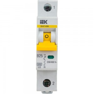 Автоматический выключатель IEK ВА47-60M 1Р 25А 6кА B MVA31-1-025-B