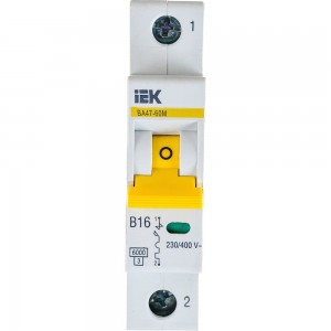 Автоматический выключатель IEK ВА47-60M 1Р 16А 6кА B MVA31-1-016-B
